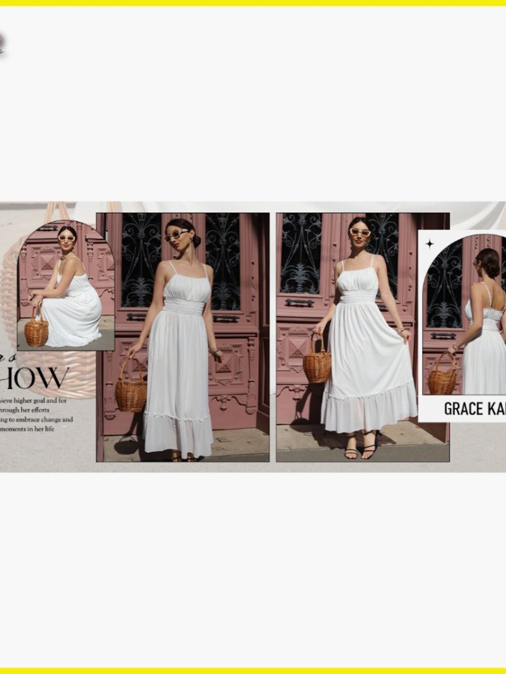 Summer Maxi Dress Smocked Ruched Bust Adjustable Straps Pockets Beach Vacation - Picture 7 of 7